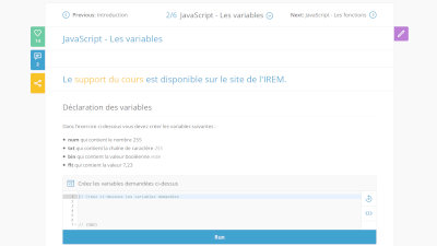 Exercices interactifs de JavaScript